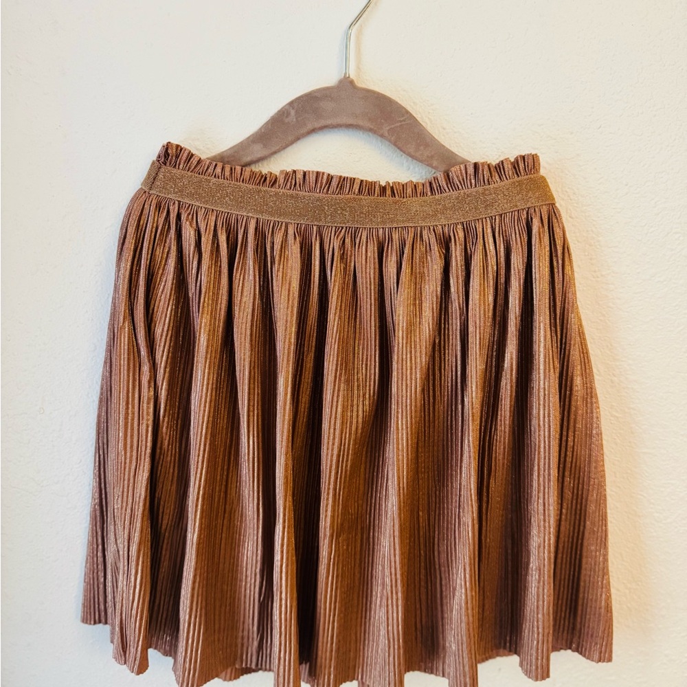 Zara Gold Holiday Pleated skirt